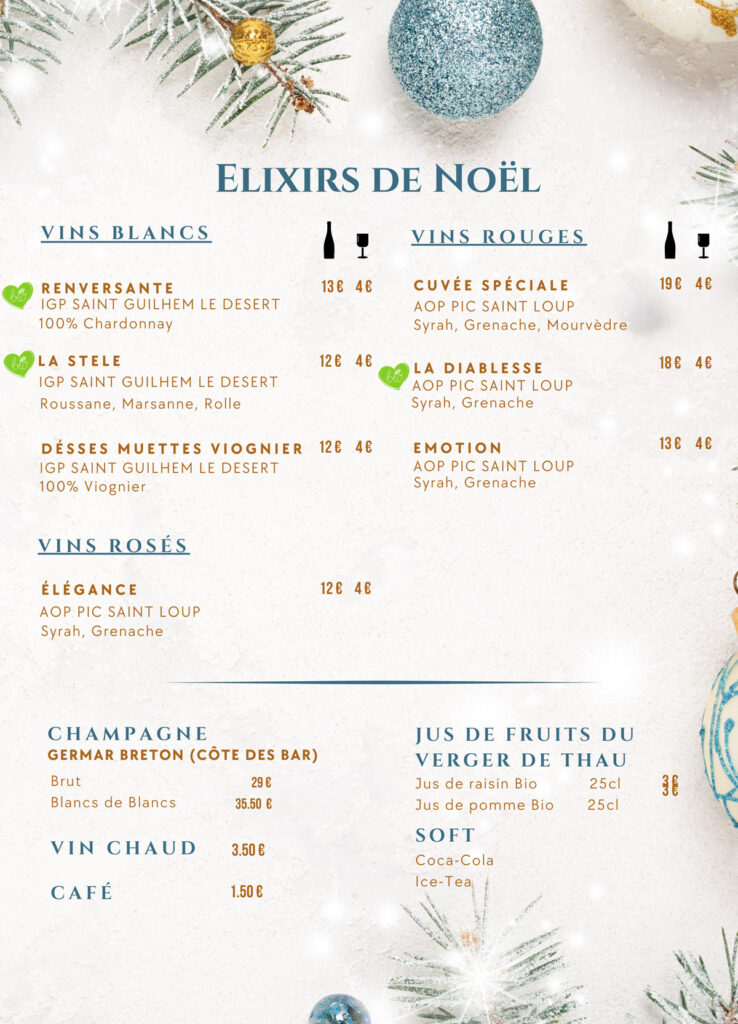 Carte Glou Glou & Miam Miam MdN 2025